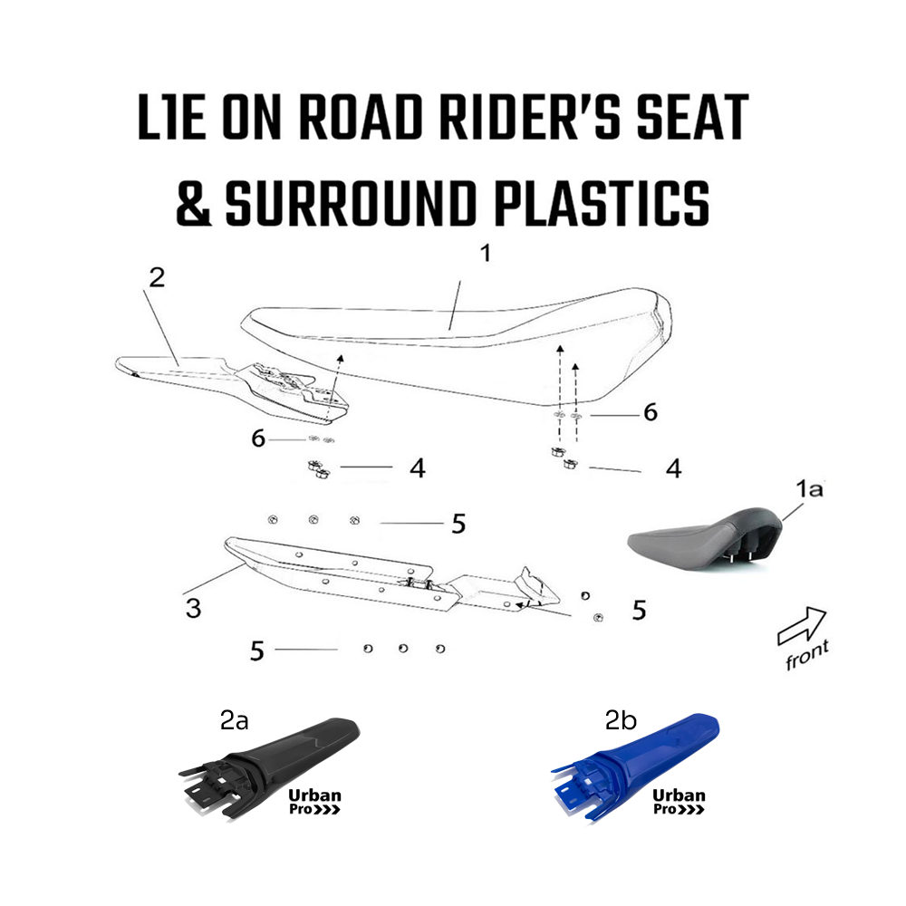 L1E Road Legal - Rider's Seat & Surround Plastics